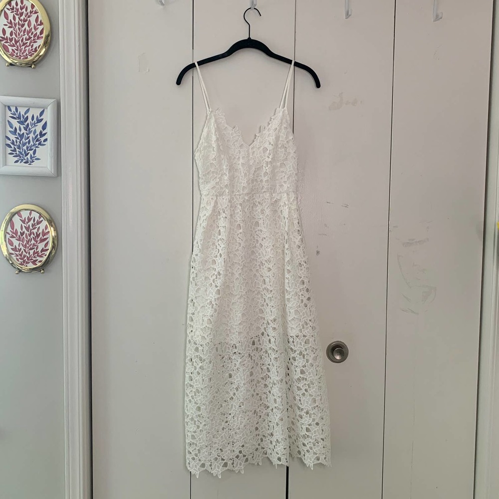 White Lace Astr Midi Dress Size S